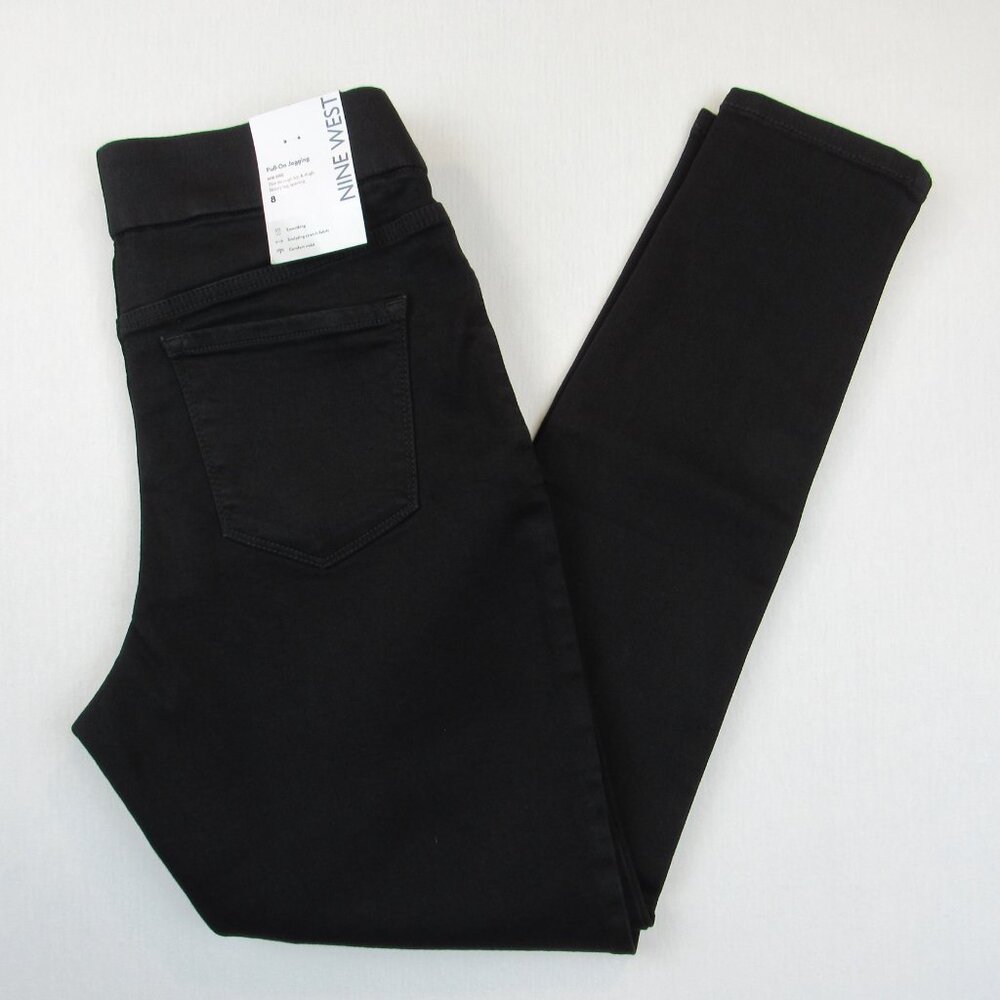 Nine West Black Pull-On Jegging Women's Size 8 Mid Rise Stretch Comfort Waist - Picture 5 of 11